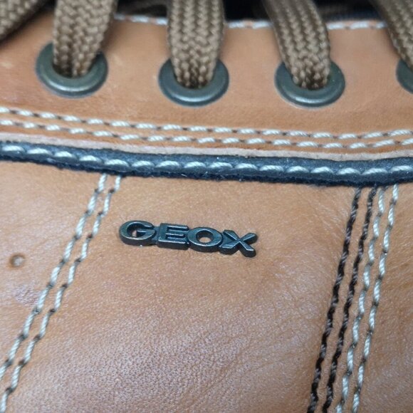Geox Respira Men's Size 10 Dark Brown & Tan Leather & Suede Tie Closure Shoes - Picture 10 of 10